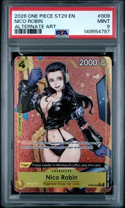 2026 ONE PIECE STARTER DECK ST29-EGGHEAD ALTERNATE ART #009 NICO ROBIN PSA 9 - Image 1