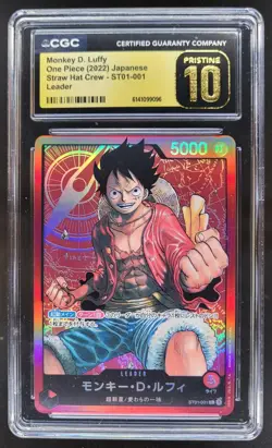 2022 ONE PIECE JP MONKEY D. LUFFY LEADER ST01-001 CGC 10 PRISTINE C PT - Image 1