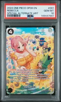 2024 ONE PIECE OP06-WINGS OF THE CAPTAIN SPECIAL ALTERNATE ART REBECCA PSA 10 - Image 1