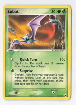 Zubat 83/101 Common Regular Hidden Legends Vintage Pokemon Card LP - Image 1