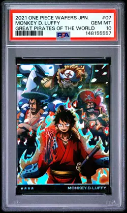 2021 ONE PIECE WAFERS JPN THE GREAT PIRATES OF THE WORLD MONKEY D. LUFFY PSA 10 - Image 1