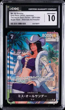 2025 ONE PIECE THE AZURE SEA'S SEVEN JAPANESE ALT ART MS. ALL SUNDAY CGC 10 - Image 1