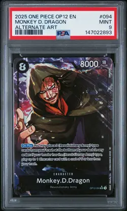 2025 One Piece OP12 Monkey D Dragon 094 Legacy Of The Master Alt Art PSA 9 - Image 1