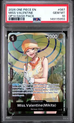 Miss Valentine 087 One Piece The Azure Sea's Seven Dash Pack One Piece PSA 10 - Image 1