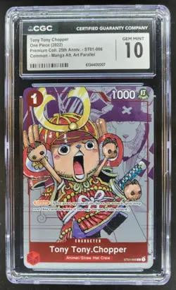 2022 ONE PIECE TONY TONY CHOPPER MANGA ALT ART ST01-006 CGC 10 C PT - Image 1