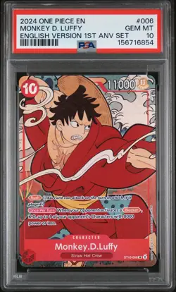 2024 ONE PIECE ENGLISH VERSION 1ST ANNIVERSARY SET #006 MONKEY D. LUFFY PSA 10 - Image 1