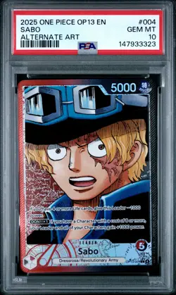 2025 ONE PIECE OP13-CARRYING ON HIS WILL ALTERNATE ART #004 SABO PSA 10 - Image 1
