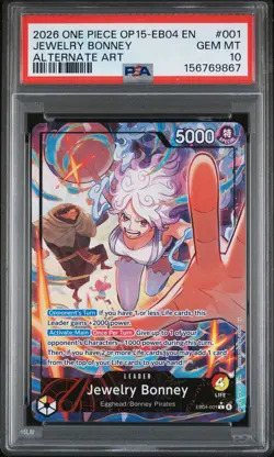2026 ONE PIECE ADVENTURE ON KAMI'S ISLAND ALT ART #001 JEWELRY BONNEY PSA 10 - Image 1