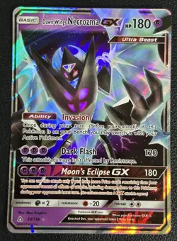 Dawn Wings Necrozma GX 63/156 Ultra Prism Ultra Rare Holo Pokemon TCG Card NM - Image 1