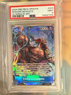 ONE PIECE OP08-043 TWO LEGENDS ALT ALTERNATE ART EDWARD NEWGATE PSA 9 ENGLISH - Image 1