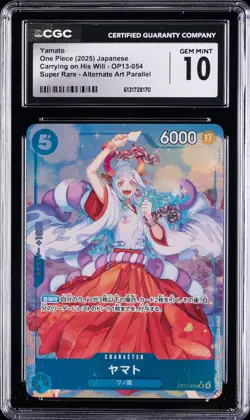 2025 ONE PIECE CARRYING ON HIS WILL JAPANESE ALT ART #OP13-054 YAMATO CGC 10 - Image 1