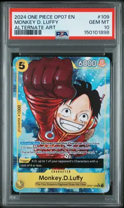 2024 ONE PIECE OP07-500 YEARS IN THE FUTURE ALTERNATE ART MONKEY D. LUFFY PSA 10 - Image 1