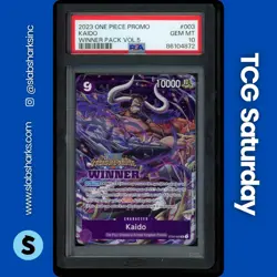 2023 ONE PIECE PROMO WINNER PACK VOL. 5 #ST04-003 KAIDO PSA 10 - Image 1