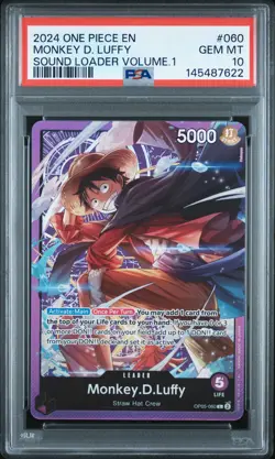 2024 ONE PIECE PROMOS SOUND LOADER VOLUME.1 #060 MONKEY D. LUFFY PSA 10 - Image 1