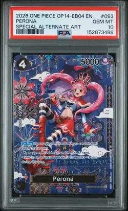 2026 One Piece OP14 EB04 EN Perona Special Alternate Art #093 PSA 10 GEM MINT - Image 1
