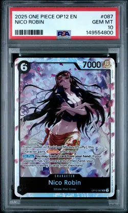 2025 ONE PIECE OP12-LEGACY OF THE MASTER #087 NICO ROBIN PSA 10 - Image 1