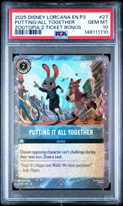 2025 DISNEY LORCANA EN P3-PROMO #27 PUTTING IT ALL TOGETHER PSA 10 - Image 1