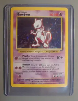 Vtg 1999 Pokemon Card Mewtwo 10/102 Holo Base Set MP - Image 2