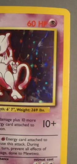 Vtg 1999 Pokemon Card Mewtwo 10/102 Holo Base Set MP - Image 4