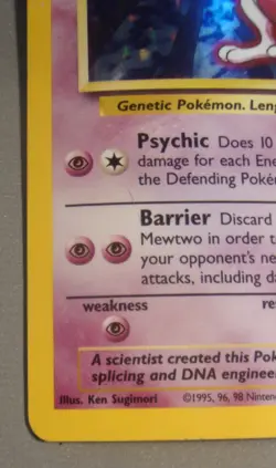 Vtg 1999 Pokemon Card Mewtwo 10/102 Holo Base Set MP - Image 5