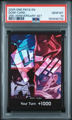 2025 ONE PIECE ENGLISH VERSION 2ND ANNIVERSARY SET DON!! CARD PSA 10 - Image 1