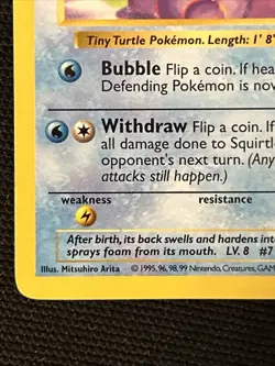 Pokemon Squirtle 63/102 Base Set (Shadowless) *Near Mint* Never Played Card - Image 2