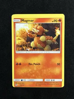 Miscut Error Magmar 10/68 Hidden Fates Pokemon Card - Image 1