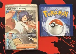 Very Rare 90° Rotated Miscut Pokemon Card - Black Belt’s Training - Image 2