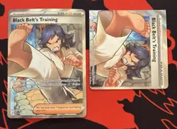 Very Rare 90° Rotated Miscut Pokemon Card - Black Belt’s Training - Image 3