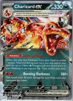 Charizard ex 125/197 SV03: Obsidian Flames - Pokemon Card - NM - Image 1