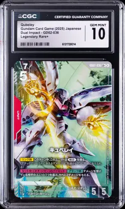 2025 GUNDAM CARD GAME DUAL IMPACT JAPANESE #GD02-036 QUBELEY CGC 10 GEM MINT - Image 1