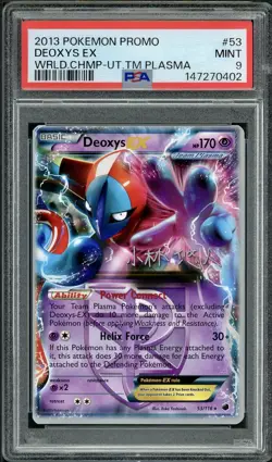 PSA 9 Deoxys EX 53/116 Plasma Freeze World Championship Pokemon Card POP 3 - Image 1