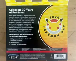 Pokemon Day 2026 TCG Collection Box Pikachu Promo Card, Coin and 3 Booster Packs - Image 2
