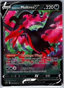 Galarian Moltres V 097/198 SWSH06: Chilling Reign - Pokemon Card - NM - Image 1