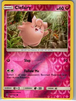 Clefairy 88/145 Reverse Holo SM - Guardians Rising - Pokemon Card - NM - Image 1