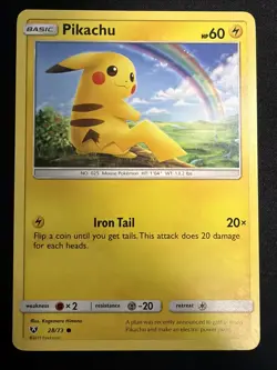 Pikachu 28/73 Non Holo 2017 Pokemon Card - Image 1