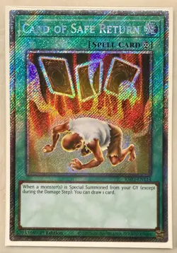 Yugioh! 1x Card of Safe Return RA03-EN114 Platinum Secret Rare 1st Ed NM - Image 1