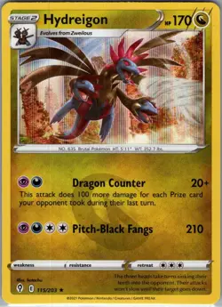 Hydreigon 115/203 Holo SWSH07: Evolving Skies - Pokemon Card - NM - Image 1