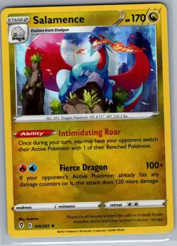 Salamence 109/203 Holo SWSH07: Evolving Skies - Pokemon Card - NM - Image 1