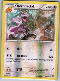 Aerodactyl 76/124 Reverse Holo XY - Fates Collide - Pokemon Card - NM - Image 1
