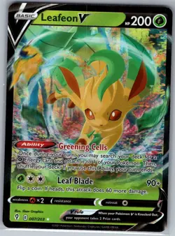Leafeon V 007/203 SWSH07: Evolving Skies - Pokemon Card - NM - Image 1