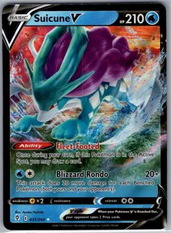 Suicune V 031/203 SWSH07: Evolving Skies - Pokemon Card - NM - Image 1