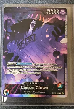 Caesar Clown OP10-002 Alt Art Leader Royal Blood One Piece Card English. - Image 1