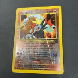 Entei #34 Black Star Reverse Holo Black Star Promo Pokemon TCG Card DAMAGED - Image 3