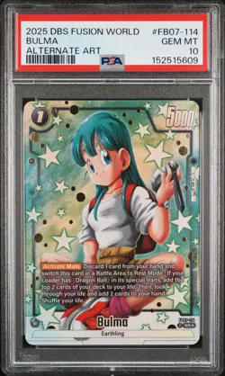2025 DRAGON BALL SUPER CARD GAME FUSION WORLD WISH FOR SHENRON BULMA PSA 10 - Image 1