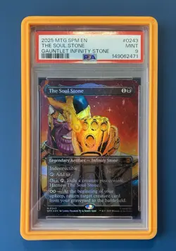 Magic The Gathering Marvel Spider-Man "THANOS" Soul Stone Borderless Foil PSA 9 - Image 2