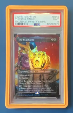 Magic The Gathering Marvel Spider-Man "THANOS" Soul Stone Borderless Foil PSA 9 - Image 3