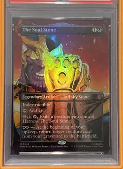 Magic The Gathering Marvel Spider-Man "THANOS" Soul Stone Borderless Foil PSA 9 - Image 4