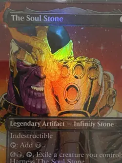 Magic The Gathering Marvel Spider-Man "THANOS" Soul Stone Borderless Foil PSA 9 - Image 5