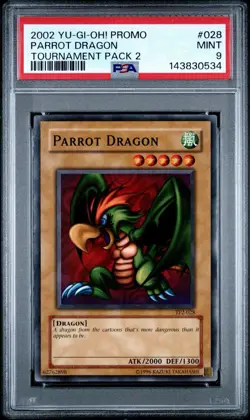 2002 Yu-Gi-Oh! Parrot Dragon Tournament Pack 2 TP2 Common PSA 9 - Image 1